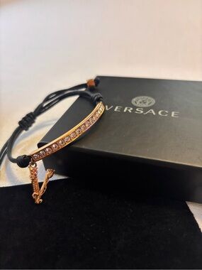 Versace Bolo Black Cord Bracelet